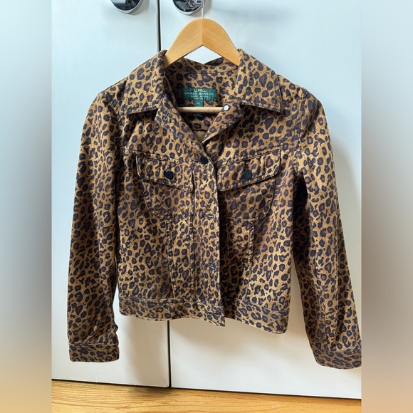 Ralph Lauren Leopard Print denim jacket - Picture 2 of 4